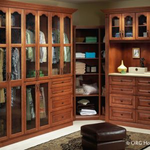 A Floor Mounted Closet With Glass Doors And An Arched Cathedral Style Design In Powell