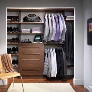 A Men's Reach In Closet Without Backs