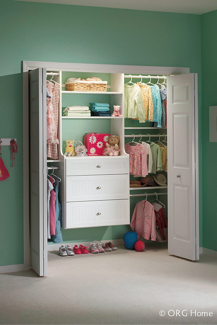 Lower priced reach in closet with a wall mounted closet organizer in Westerville Ohio 