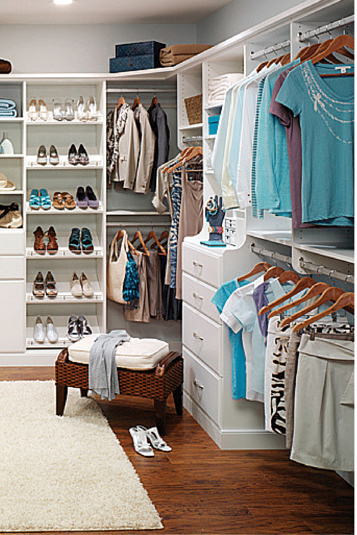 double hanging space in a closet 
