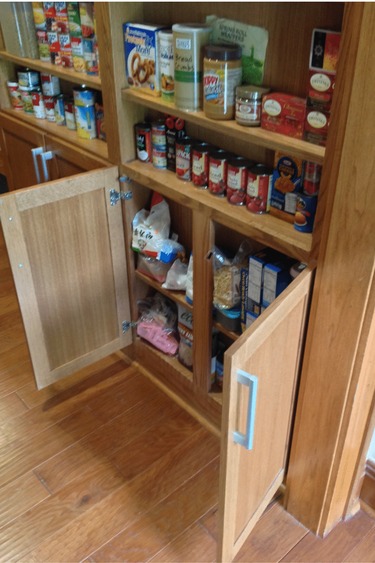 6 inch deep pantry storage area in a universal design roll in pantry in columbus ohio 