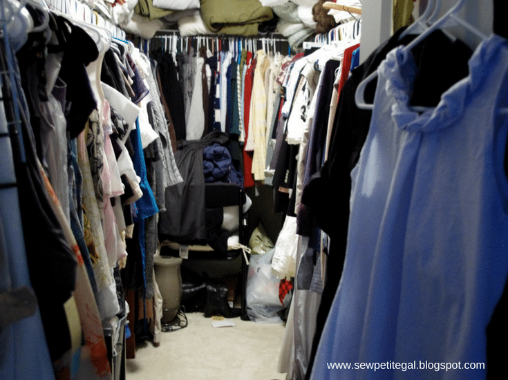 Cluttered closet which needs to be decluttered before a move to a Columbus 55+ community - Innovate Home Org Columbus Ohio