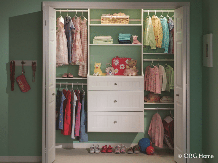 Double and triple hanging clothes organizer systems work for different aged kids. Triple hanging sections are best for toddler and double hanging for teens| Innovate Home Org Columbus Ohio 