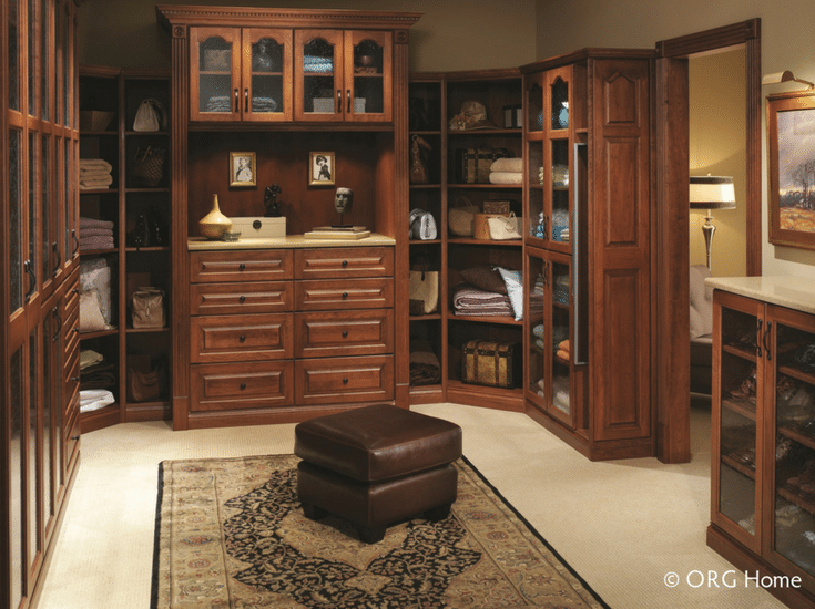 Wood designer closet in an upscale Columbus home | Innovate Home Org 
