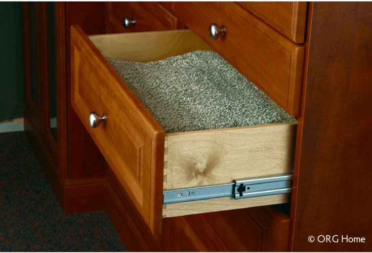 Dovetail bedroom closet drawer boxes are sturdy and safer with slow close operators | Innovate Home Org Columbus Ohio