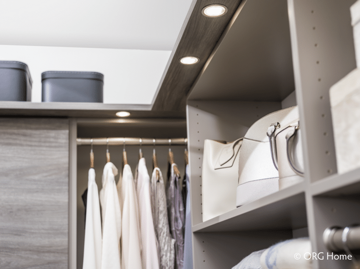 Bedroom closet design with LED lighting for impact | Innovate Home Org Columbus Ohio 