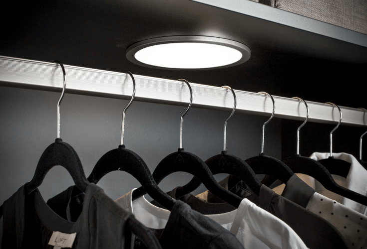 LED lighting can make a world of difference in a custom closet design | Innovate Home Org Columbus Ohio 