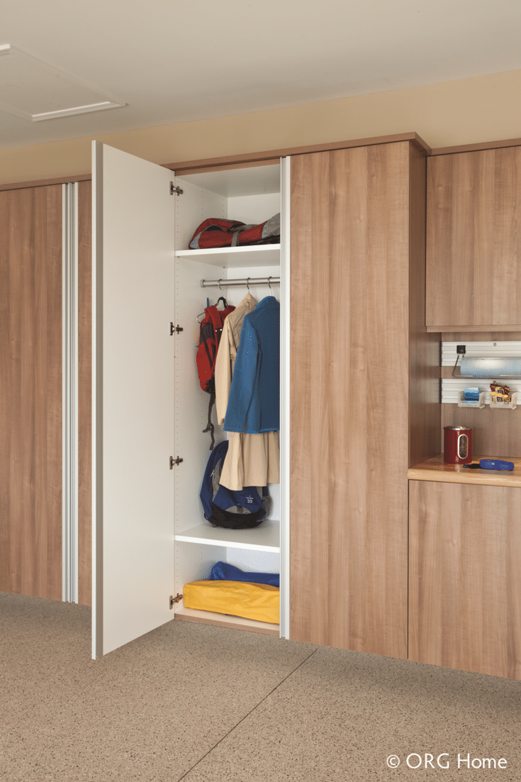 Double door garage storage cabinet with one inch thick shelves in Powell Ohio - Innovate Building Solutions Columbus Ohio 