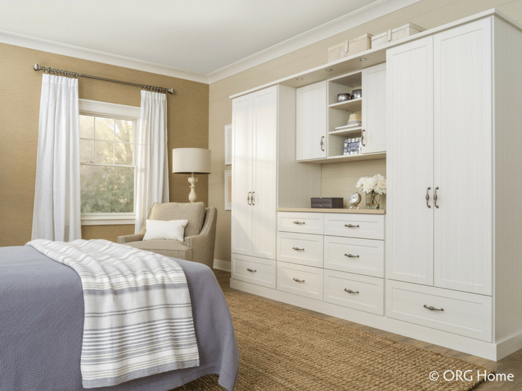 Closed cabinetry in and adjustable wardrobe closet Columbus Ohio | Innovate Home Org 