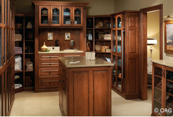 Glass front closet cabinets custom luxury closet | Innovate Home Org Columbus Ohio