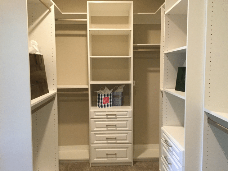 A his and hers luxury custom bedroom closet in the BIA Parade of Homes Maple Craft Custom Builders and Innovate Home Org 