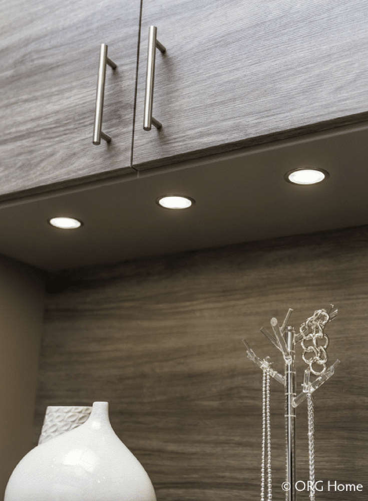 LED lighting on a upper cabinet underside | Innovate Home Org Columbus Ohio 