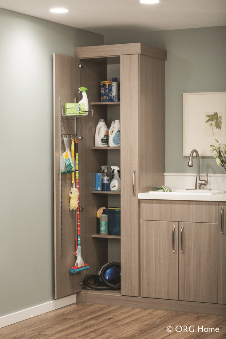 Laundry room storage cabinets for cleaning supplies - Innovate Home Org Columbus Ohio 