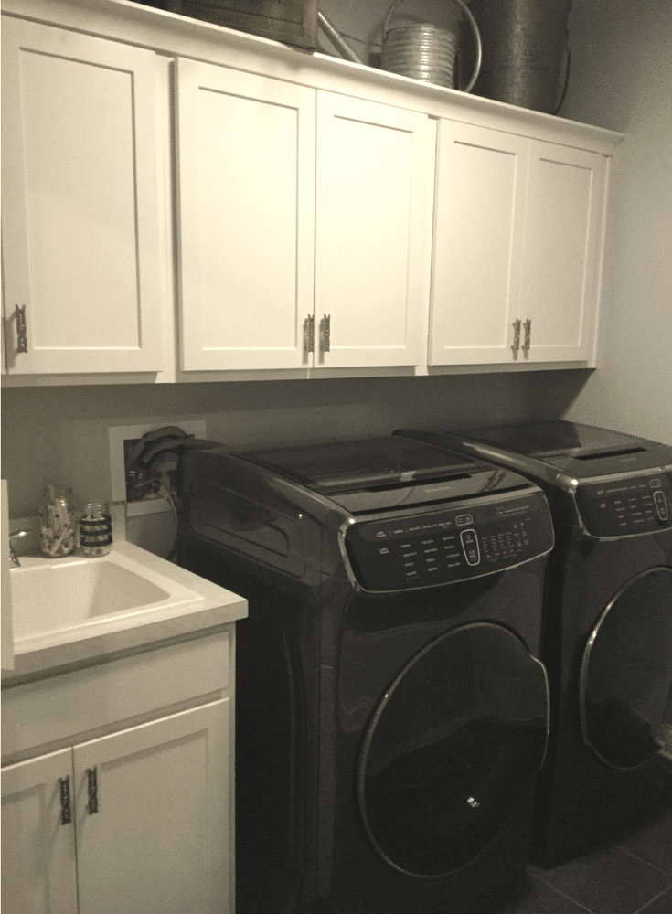 Upper laundry cabinets for increased  storage - Innovate Home Org Columbus Ohio 