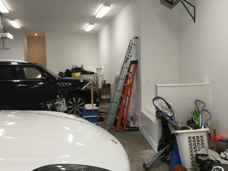 New Albany Ohio 4 car garage with items to be stored before cabinet installation | Innovate Home Org Columbus Ohio 