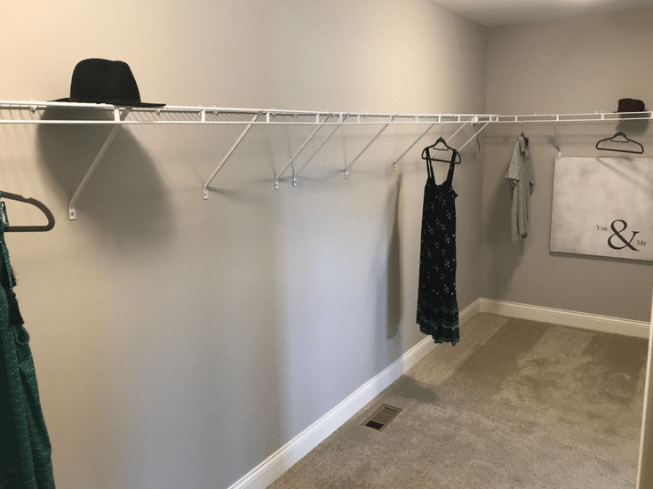 Too much unused storage space above wire closet shelving
