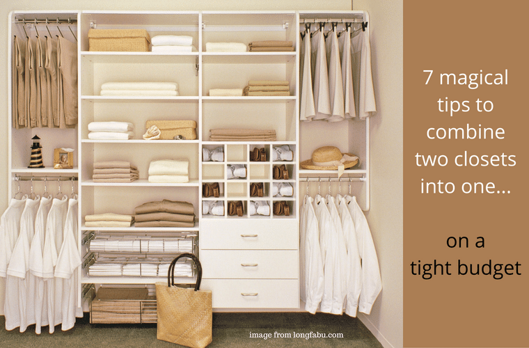 7 magical tips to combine two closets into one Innovate Home Org Columbus Ohio #SmallCloset #TinyCloset #TinyHome #Closets 