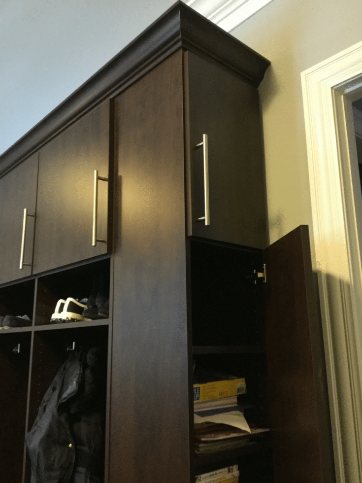Thin Storage Cabinet | Innovate Home Org | New Albany | #StorageCabinets #Mudroom #ThinCabinets