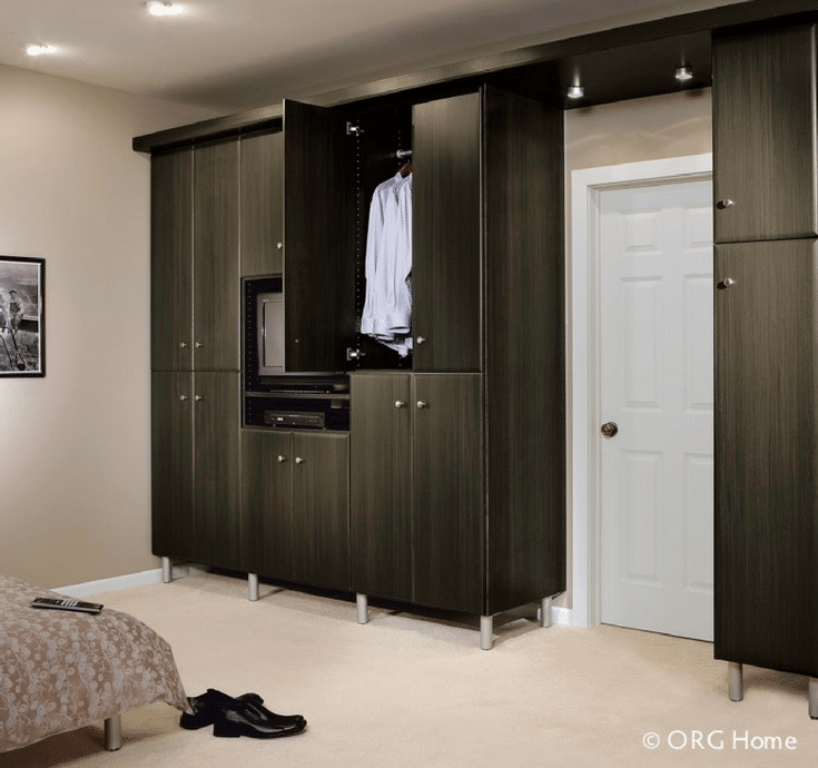 Wardrobe closet in a loft apartment | Innovate Home Org Columbus Ohio 