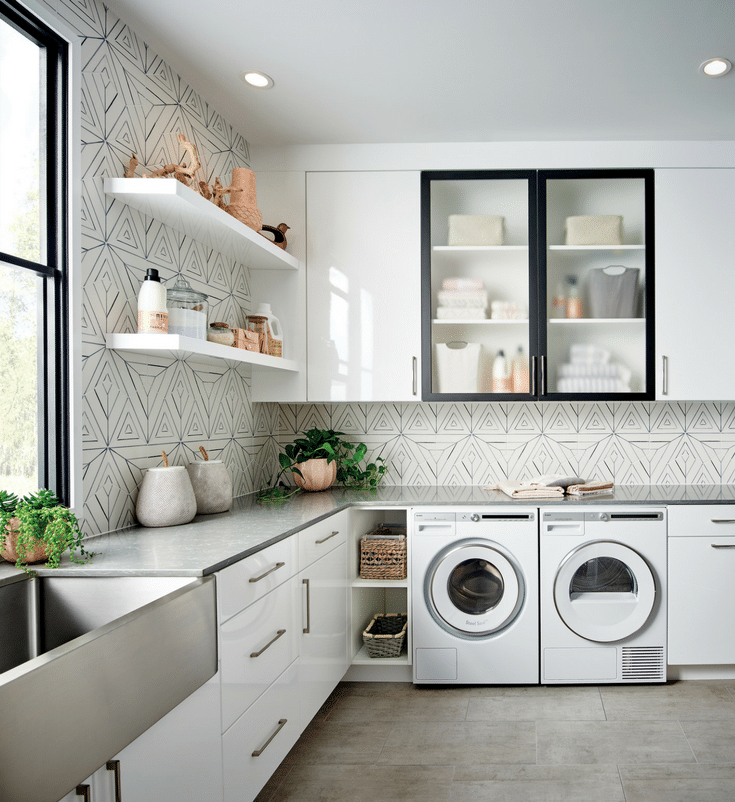 Mixing matte and gloss together | Innovate Home Org | #Columbus #LaundryRoom #StorageTrends