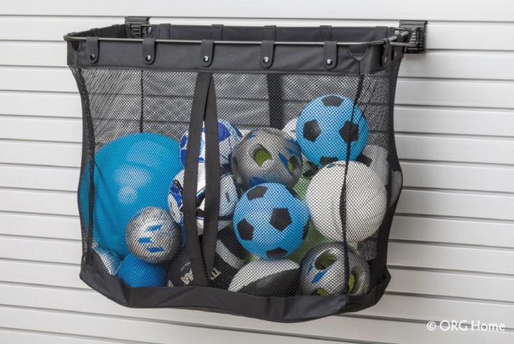 Large Mesh Storage For Sports Balls | Innovate Home Org | #SportingEquipment #StorageForBalls #StorageSolutions #ColumbusOhio