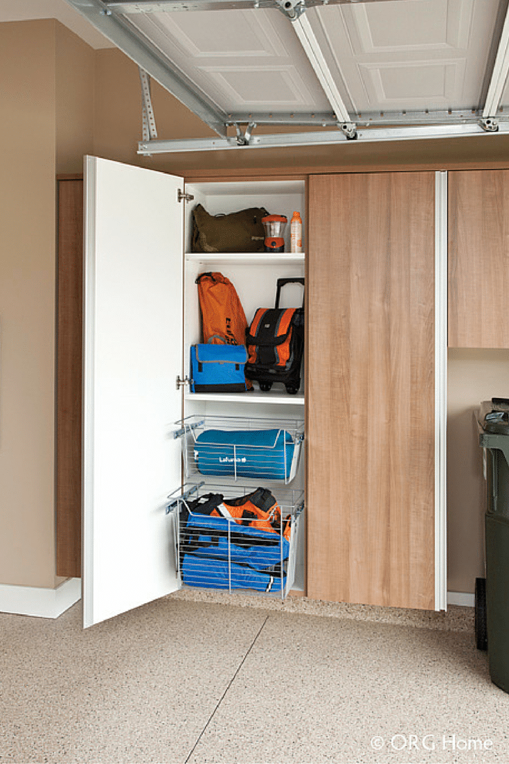 Garage cabinets to keep toxic products away from children