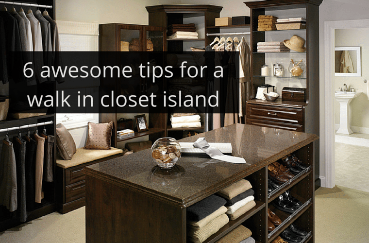 Luxury closet with double-sided island