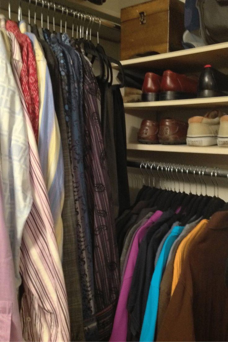 velvet hangers in a closet in ohio 