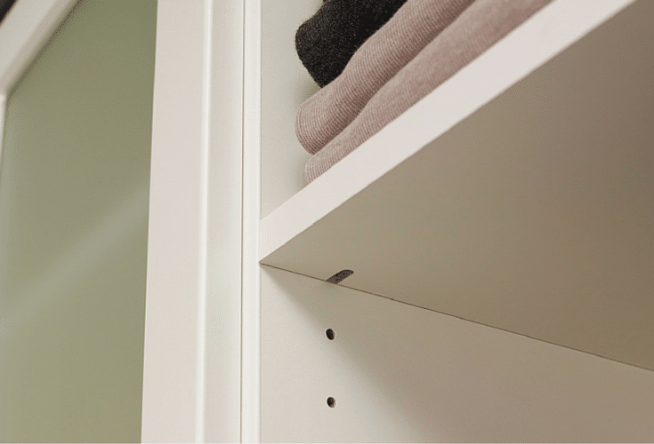 adjustable reach in closet shelving for more space