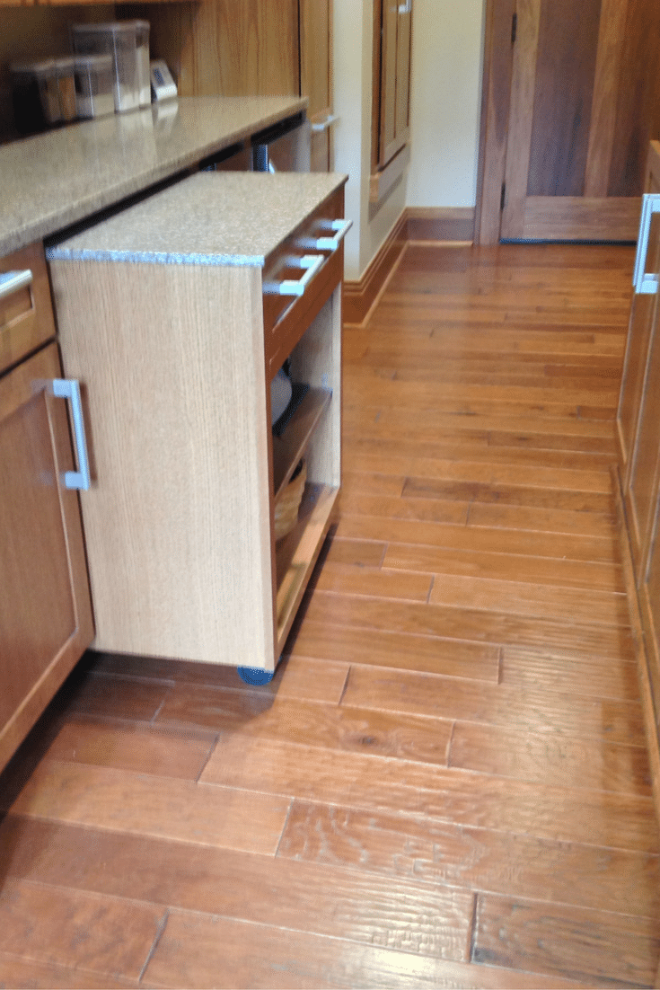 rolling cart in a universal design roll in pantry at the Universal Design Living Laboratory in Columbus Ohio 