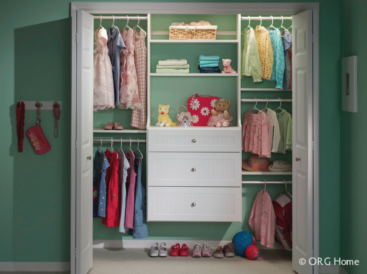 Wall mounted kids bedroom closet for safety | Innovate Home Org Columbus Ohio 
