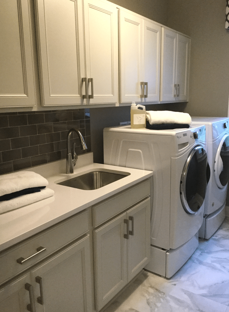 A Long Laundry Room Counter Makes Laundry Day And Sorting