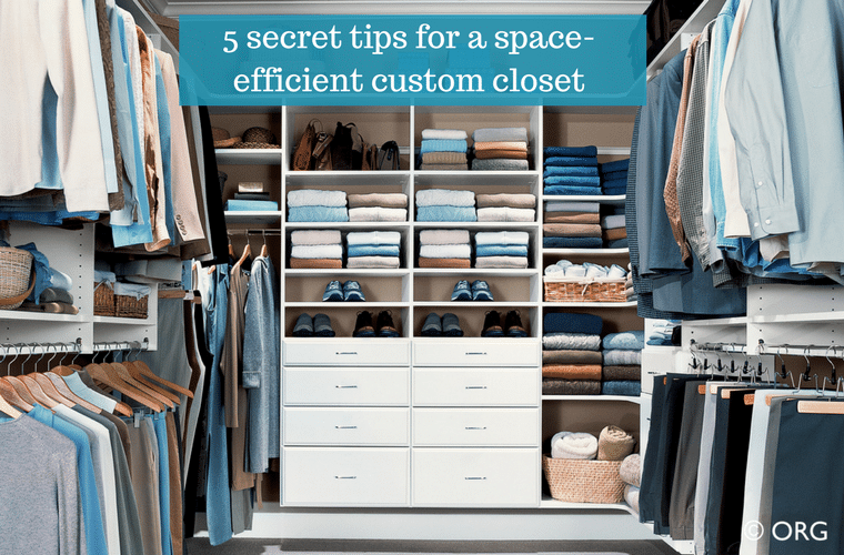 5 secret tips for a space efficient custom closet Innovate Home Org Columbus Ohio #CustomCloset #Closet #BedroomCloset #Closets