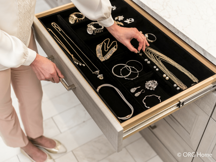 Jewelry Drawer Box in Closet | Innovate Home Org | #JewelryDrawer #JewelryStorage #ClosetColumbus