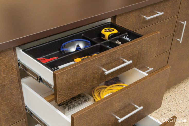 Garage Workbench Storage | Innovate Home Org | #GarageOrganization #Workbench #StorageSolutions