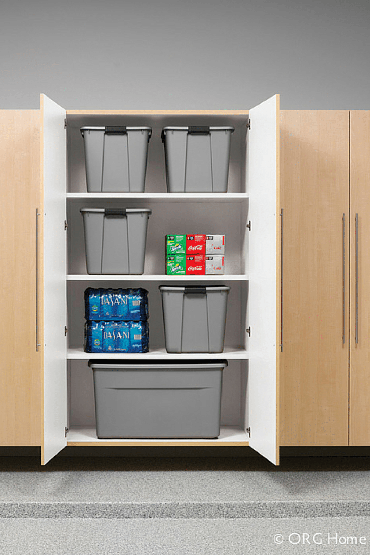 Recycling Bins in the Garage | Innovate Home Org | #UpperArlington #GarageStorage #Workbench #RecyclingBins