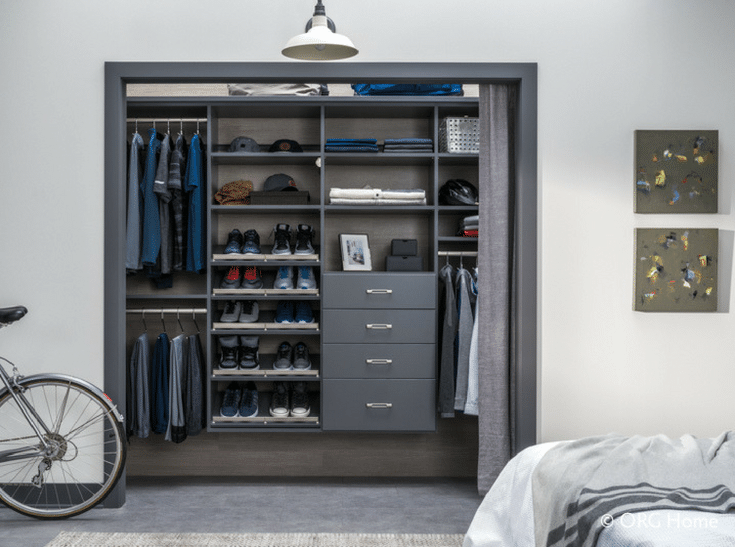 Closet Wall Hung System | Innovate Home Org | #ClosetSystem #WallHungSystem #ReachInCloset