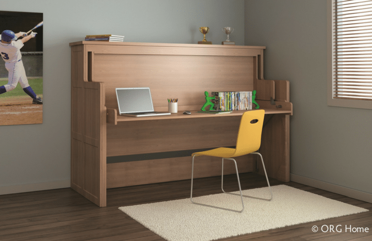 Murphy bed with on sale desk twin