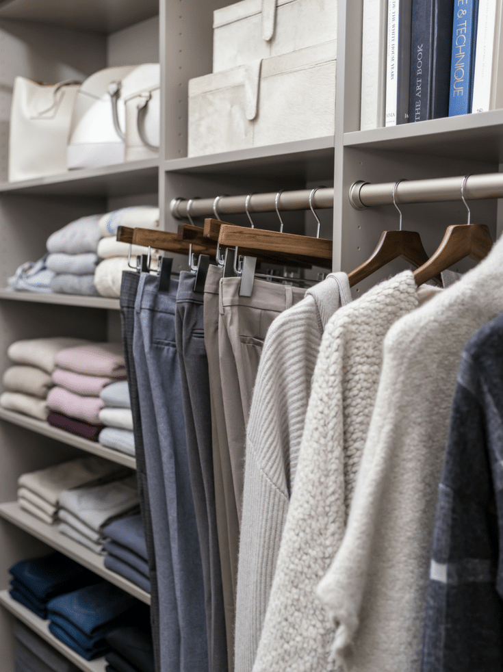 No overcrowding closet rods in a columbus closet | Innovate Home Org | Columbus Homes | #ClosetOrganization #CustomCloset #DeclutteringCloset