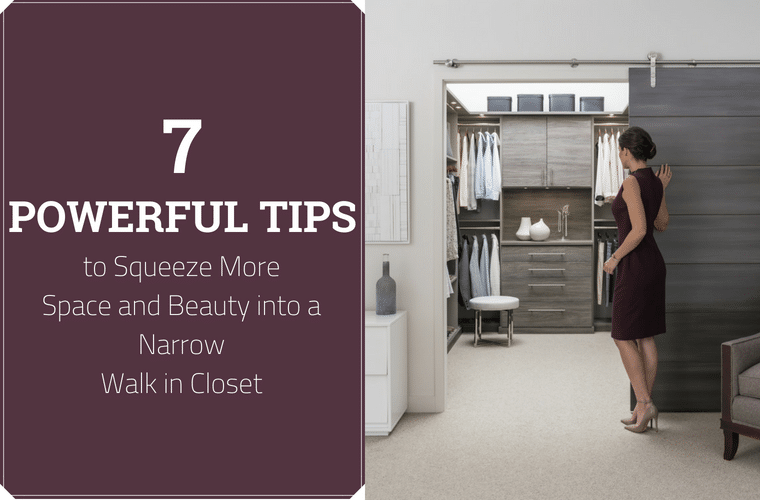 7 Powerful Tips to Squeeze more space and beauty into a narrow walk in closet | Innovate Home Org | #WalkInCloset #HangingSpace #TinyCloset