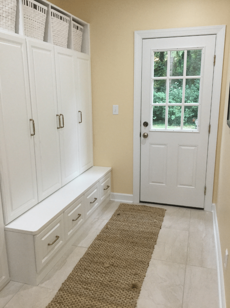 Remodeled entryway mudroom in Bexley ohio | Innovate Home Org | #EntrywayStorage #StorageSystem #Mudroom