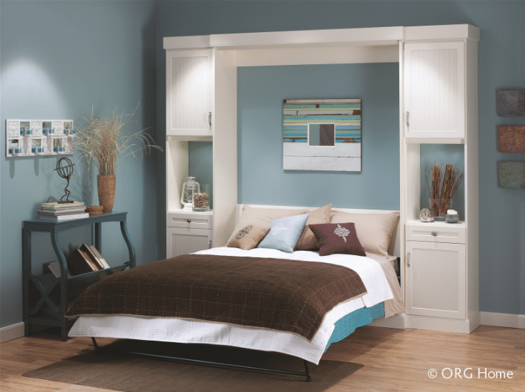 Guest bedroom murphy wall bed | Innovate Home Org | #MurphyBed #WallBed #SleeperSofa #GuestBedroom