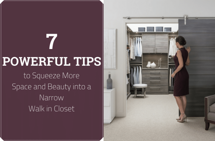 7 Powerful Tips to Squeeze more space and beauty into a narrow walk in closet | Innovate Home Org | #WalkInClosetStorage #ReachInCloset #ClosetOrganizationTips #OrganizationIdeas #DreamCloset