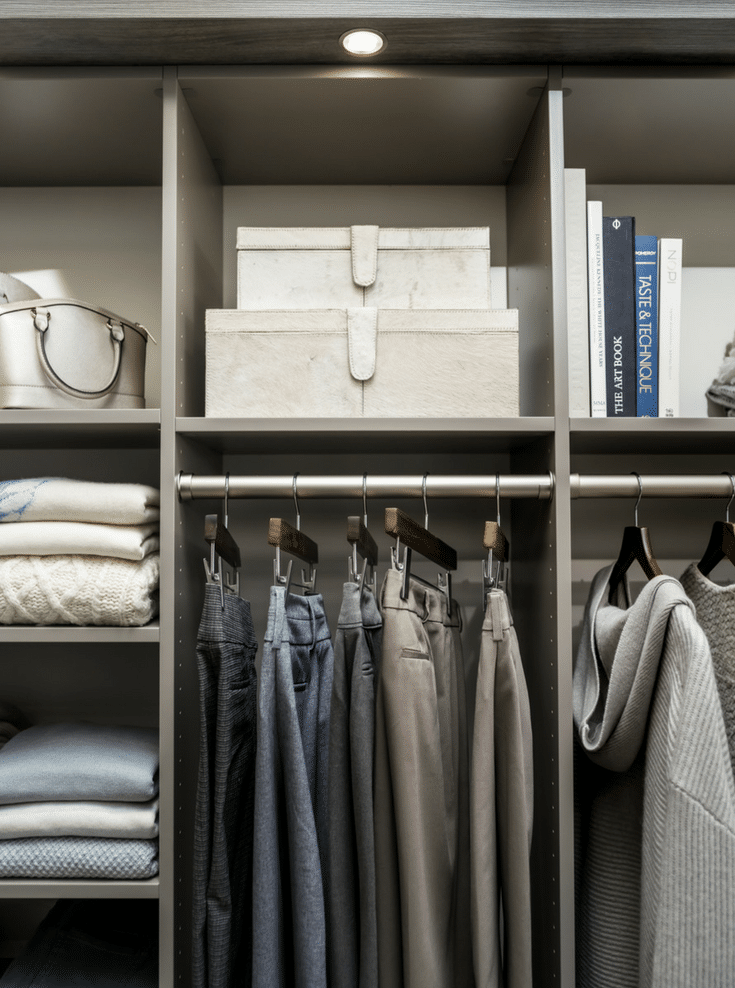 Closet organization with uniform hangers | Innovate Home Org | Dublin, Ohio | #ClosetOrganization #CustomCloset #HangingStorage #StorageTips