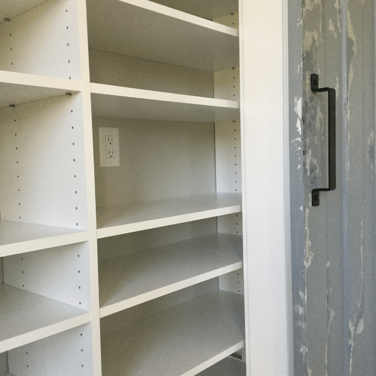 Working around outlets with custom closet shelves in Powell ohio | Innovate Home Org  | #PowellClosets #CustomClosets #StorageUnit