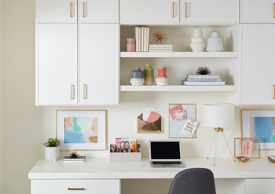 upper cabinets in a custom home office New Albany Ohio | Innovate home org | #Cabinets #StorageCabinets #HomeOffice