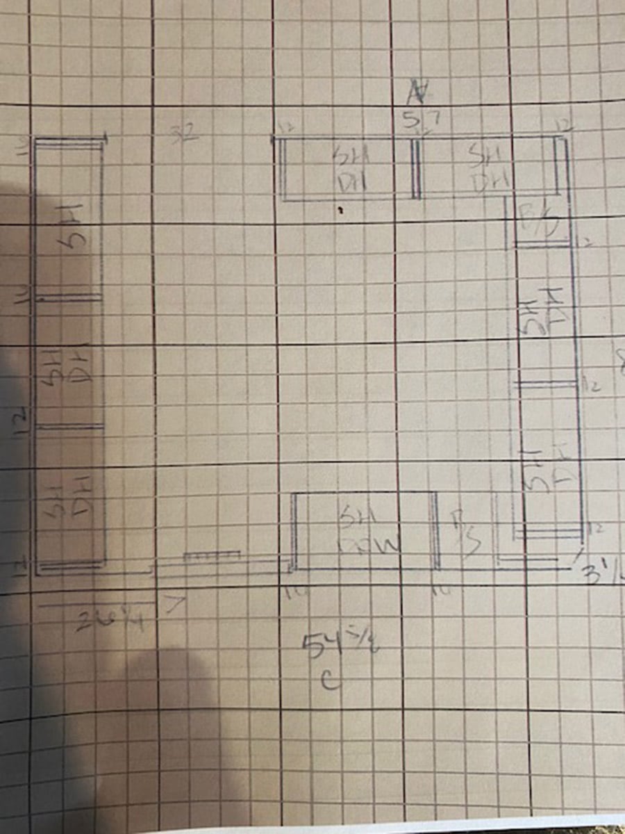 a 2D handwritten small closet design drawing | Innovate Home Org | #HandDrawing #DesignSystems #StorageDesigns