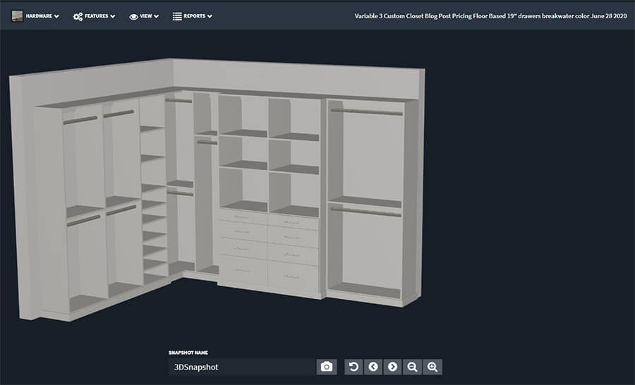 Custom floor based walk in closet pricing gray color columbus ohio | Innovate Home Org | #GrayCloset #CheapCloset #ClosetSystem 