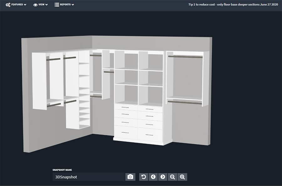 Reduce custom closet cost only floor base deeper sections | Innovate Home Org | #WalkInCloset #ClosetSystem #Floorbasedcloset 