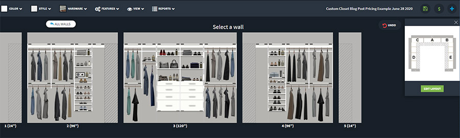 base pricing example walk in closet Columbus Ohio | Innovate Home Org | #3DDesign #CustomStorage #WalkInCloset 